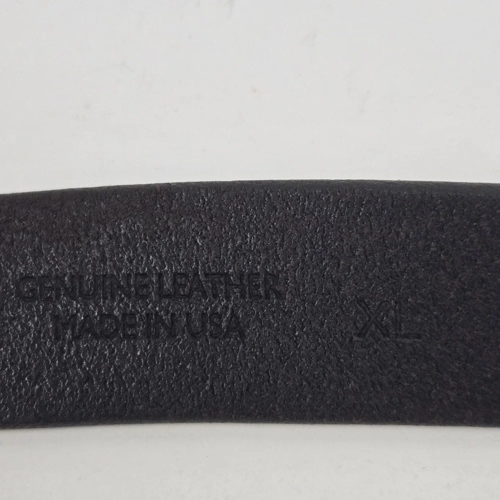 Genuine Leather Belt XL Dark Brown Made in USA Silver Tone Buckle Mens XL